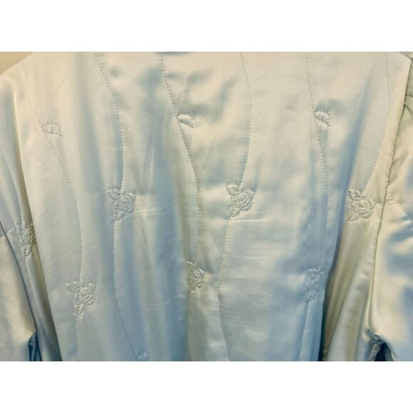 Liliana Ranconesi Light Blue Quilted Robe With Belt Pockets Made in Italy - M - Picture 7 of 9
